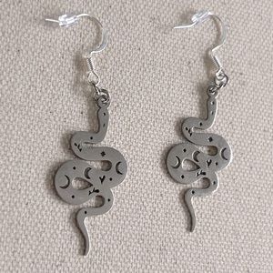 Silver snake earrings